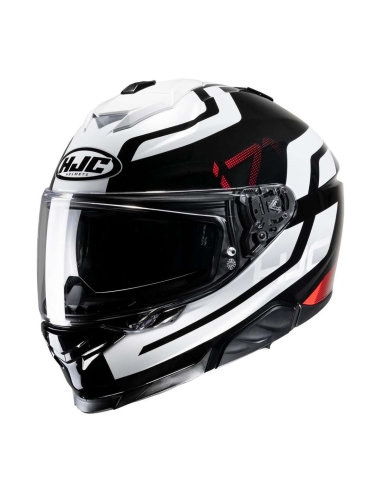 Casque intégral de course moto HJC i71 ENTA MC1 blanc noir