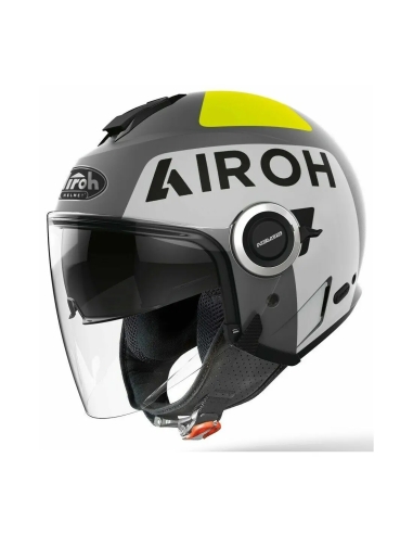 Capacete de estrada AIROH Helios Color Up Cinzento Mate Aberto