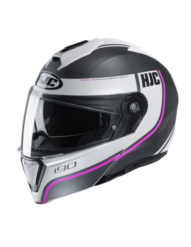 Capacete modular HJC i90 Davan MC8SF cinza branco