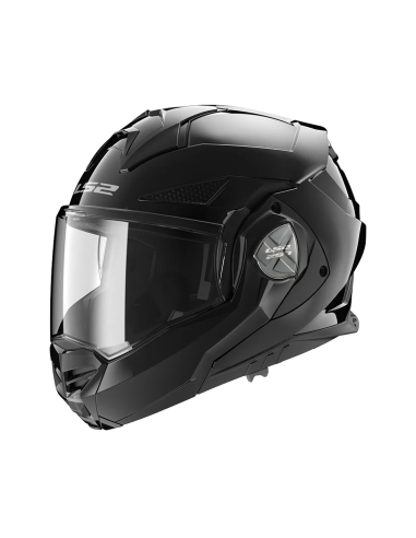 Capacete de motociclista LS2 FF901 Advant X preto brilhante com abertura frontal