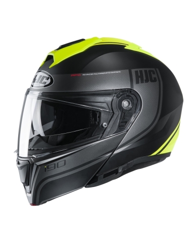 HJC i90 Davan MC4HSF Modular Motorcycle Helmet Black Yellow Fluo