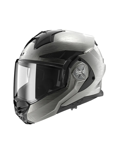 Capacete de motociclista de turismo LS2 FF901 Advant X jeans titânio flip up