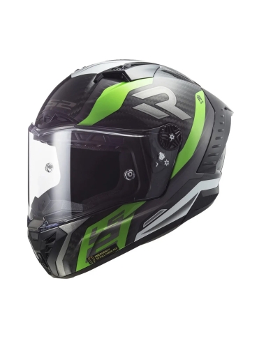 Capacete de motociclismo de competição LS2 FF805 Thunder carbono supra verde fluo