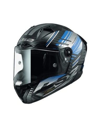 LS2 FF805 Thunder carbone volt GL noir bleu casque de moto intégral accident de route