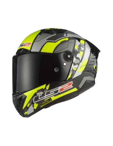 Capacete de competição LS2 FF805 Thundre Space HI-VIS amarelo cinzento