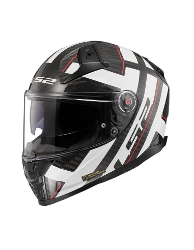 LS2 FF811 Vector II Karbonhelm mit starkem weißem Vollgesicht und leichtem Touring-Motorradhelm