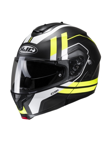 HJC C91 OCTO MC3HSF Capacete modular para motocicleta Matt Black Fluo Yellow