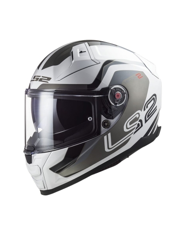 LS2 FF811 Vector II metric blanco titanio plata full face casco de moto de carretera crash