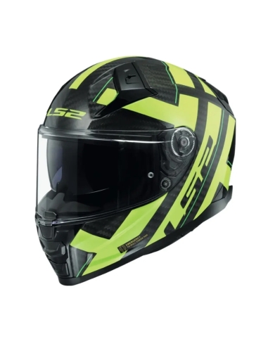 Casco de moto LS2 FF811 Vector II carbono fuerte amarillo integral carretera crash