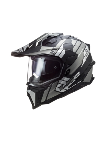 Casco de moto deportivo on/off road LS2 MX701 Explorer atlantis titanio mate