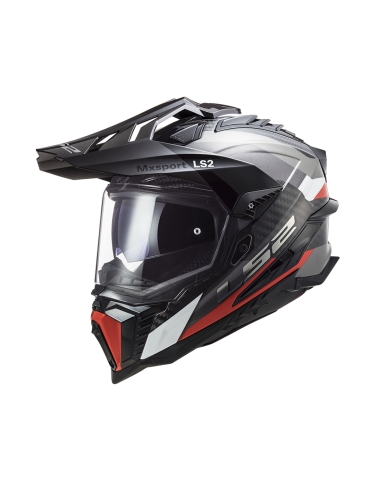 LS2 MX701 C Explorer Frontier Titanium Red Adventure Motorradhelm