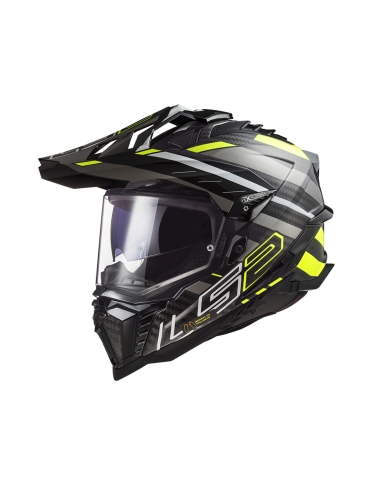 LS2 MX701 Explorer C Edge GL Preto Amarelo Capacete de motociclismo de aventura