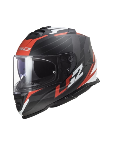 LS2 FF800 Strom II Nerve matt black red full face light weight motorbike helmet