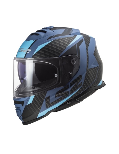 Casco de moto deportivo LS2 FF800 Strom II Racer azul mate integral