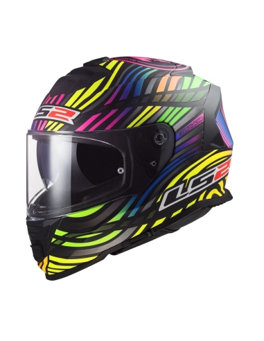 LS2 FF800 Strom II power negro mate rainbow full face casco de moto touring