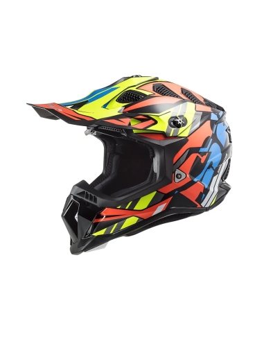 LS2 MX700 Subverter Rascal noir brillant FL orange casque moto tout terrain Motocross