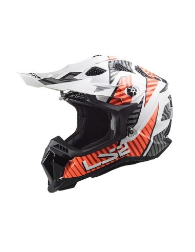 LS2 MX700 Subverter Astro Gloss White Orange off road Motorbike Helmet