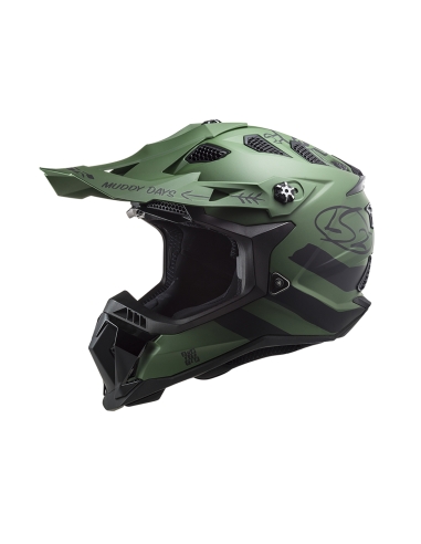 LS2 MX700 Subverter Cargo Casco da motocross off road verde militare opaco