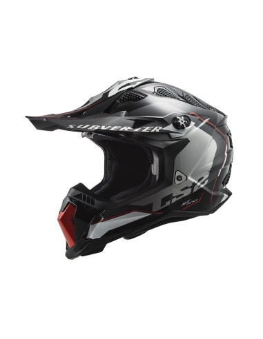 Casco de motocross LS2 MX700 Subverter Arched Silver Titanium off road