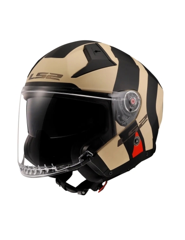 LS2 OF603 Infinity II Special Matt Sand Jet Open Face Motorcycle Scooter Helmet