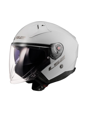 LS2 OF603 Infinity II casque jet blanc solide à face ouverte pour scooter et moto