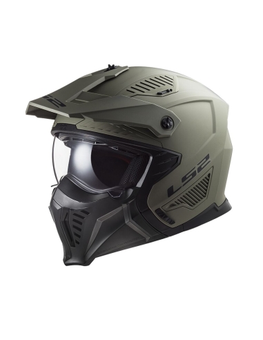 LS2 OF606 Drifter - Casque de moto de tourisme modulable à visage ouvert, sable mat solide