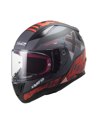 LS2 FF353 RAPID XTREET Negro Mate Rojo Casco integral de moto Urban Touring