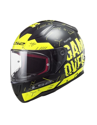 LS2 FF353 Rapid Player HV jaune noir Casque de moto de tourisme sportif intégral