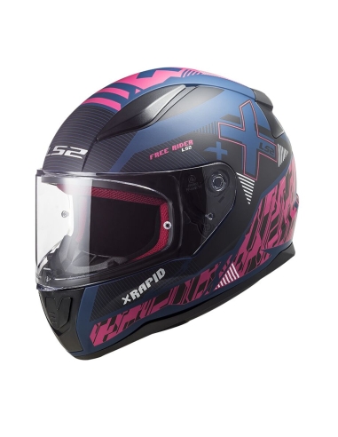 LS2 FF353 RAPID XTREET Capacete de Motociclista de Touring Urbano Azul Mate Roxo