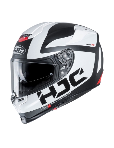 Casque de moto intégral HJC RPHA 70 double visière Balius MC10SF blanc gris