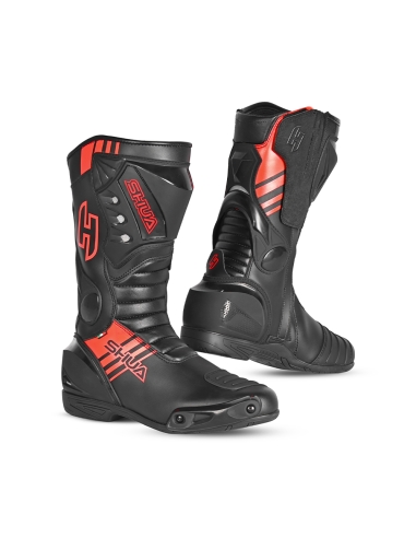 Black and red motorcycle boots hotsell