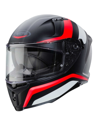 Casco integrale da turismo Caberg AVALON BLAST Nero/Bianco/Rosso Fluo