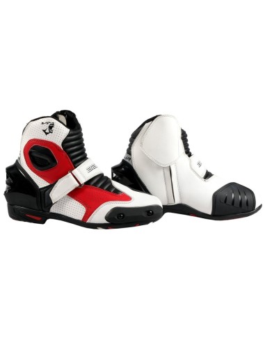 Bela Faster Bottines Moto Blanc/Rouge