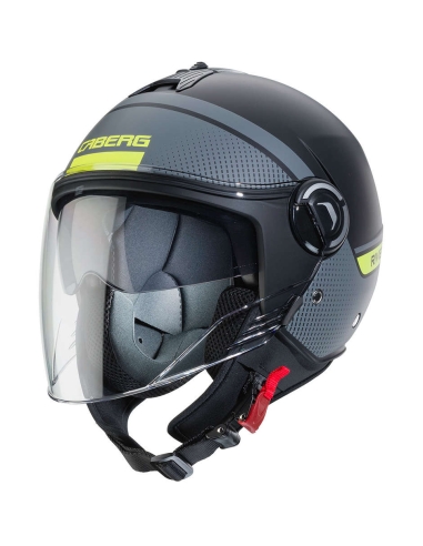 Casque Moto Jet Urbain Caberg RIVIERA v4 ELITE Noir Mat Orange Anthracite