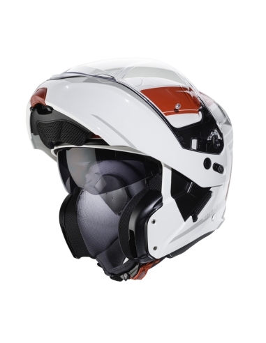 Casque de moto modulable touring Caberg Horus Tribute blanc rouge