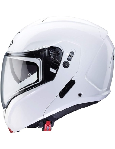 Capacete de motociclista Caberg Horus metal branco integral touring flip front