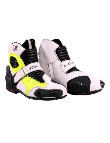 Bela Faster Bottines Moto Blanc/Jaune Fluor