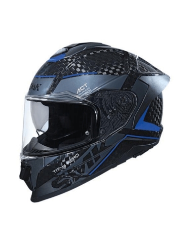 Casque de moto intégral SMK Titan Carbon Nero décoré brillant GL256