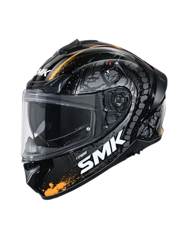 Capacete de motocicleta Glitter Touring decorado com répteis Smk Typhoon (GL 277)