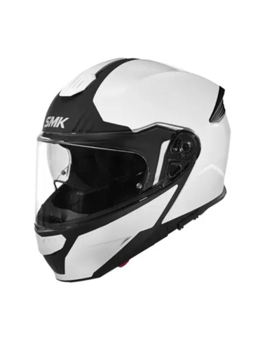 SMK Gullwing (GL100) blanc brillant Casque de moto modulaire intégral