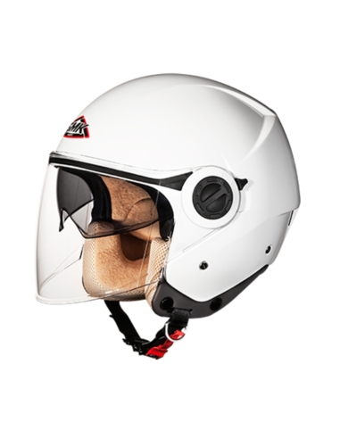 SMK Cooper GL100 glänzend weißer Jet Touring-Motorradhelm mit offenem Gesicht