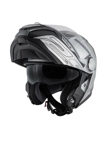 GIVI X.23 Sydney Viper mattsilberschwarzer Sport-Motorradhelm mit Klappfront