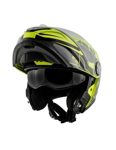 GIVI X.23 Sydney Eclipse Black yellow fluo on road flip up motorbike rider helmet