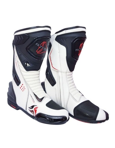 R-Tech Tornado Botas de Couro de Motocicleta impermeável Branco