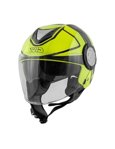 Casco moto jet jet urban touring Givi 12.4 Future Stripes giallo neon nero