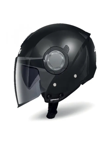 Givi 12.4 Future Stripes mattschwarzer Jet-Open-Face-Motorradhelm für urbane Touren