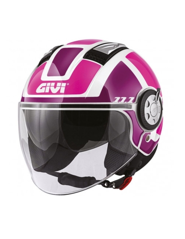 Casco de moto de carretera Givi 12.4 Future lady jet jet blanco rosa