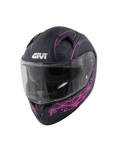 Givi 506 SToccarda Mendhi Lady Motorcycle Touring Capacete Integral Preto com Rosa