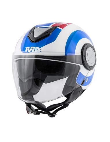 Givi 12.4 Future big jet casque moto scooter de tourisme ouvert bleu rouge