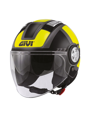 GIVI 11.1 Air Jet-R Round Noir jaune casque de moto scooter de tourisme urbain ouvert